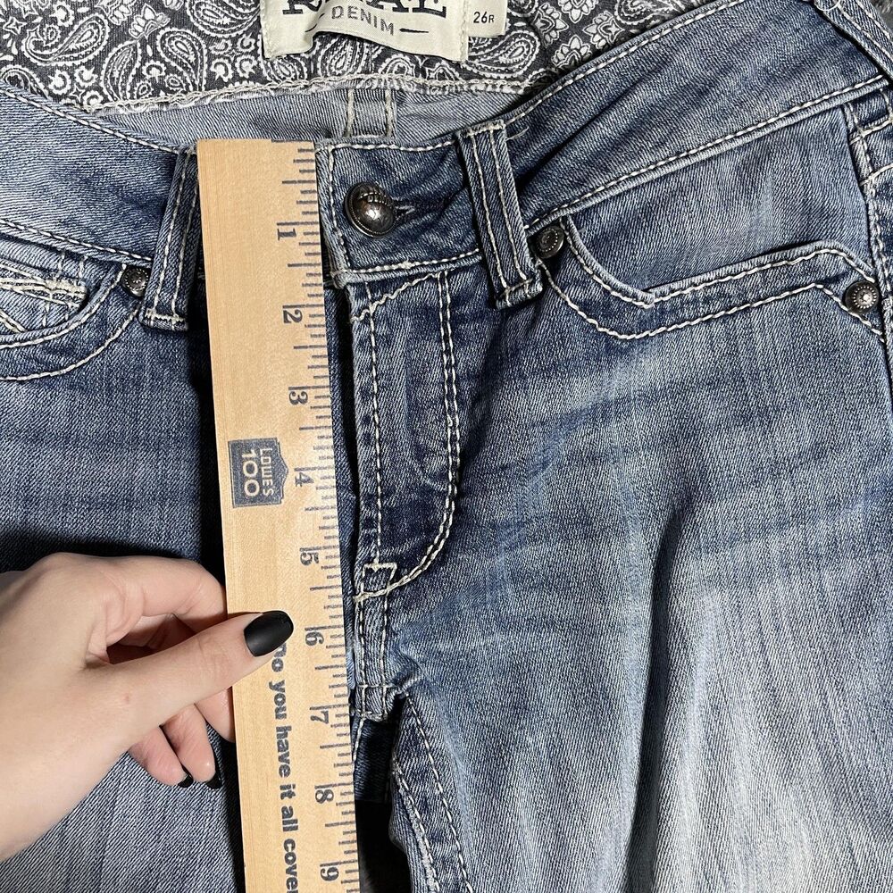 Ariat Jeans Womens 26R Blue Light Wash Mid Rise Straight Rainstorm Denim - Picture 4 of 10